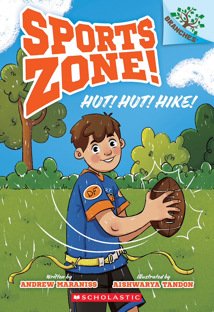 Sports Zone book cover showing children playing football outdoors.
